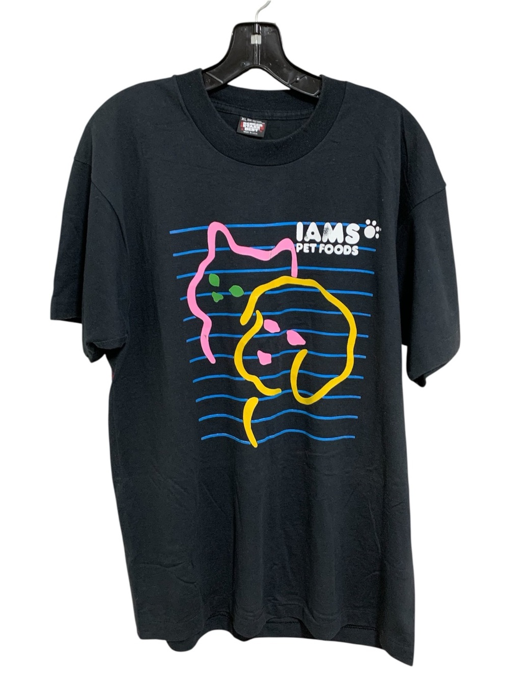 Vintage Iams Pet Foods 1990’s Cat & Dog Single Stitch T-Shirt Size XL